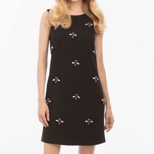 Nicole Miller Black Mod Dress w/Sequin Bumble Bees
